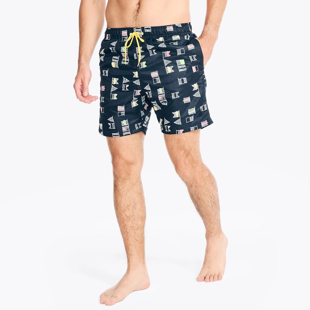 NWOT NAUTICA Sustainably Crafted 6" Heritage Flag Quick-Dry Swim Size 3XL